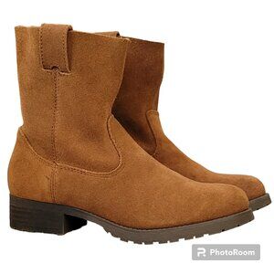 American Eagle Outfitters Genuine Suede Brown Camel Colored Bootie Boots NEW